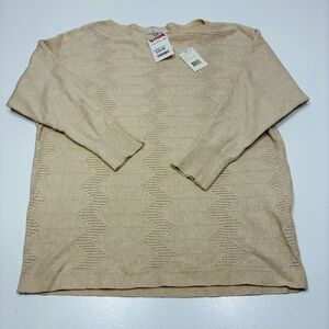 Vila‎ Milano Womens Beige Knit Sweater Size Medium Long Sleeve Textured Chevron